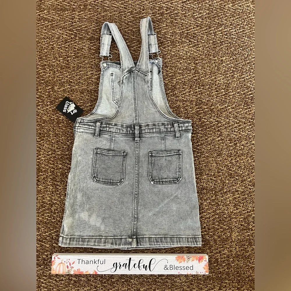 Brand New. Art Class gray Denim overall dress